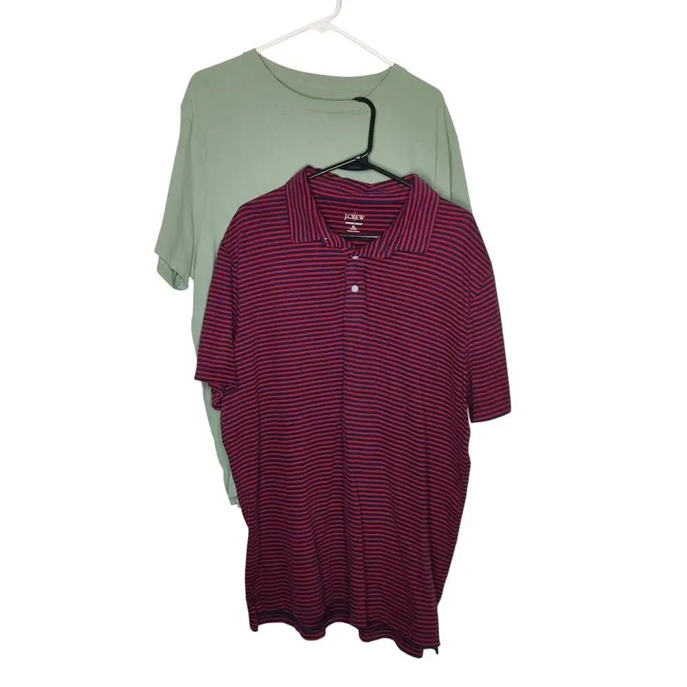 Bundle x2 J. Crew Oarsman Sueded Shirts Jersey Polo Crewneck XL Classic Fit
